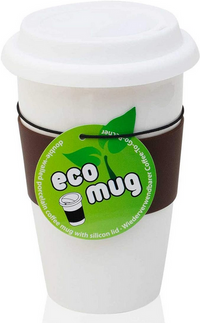 Keramik Thermo-Becher: Doppelwandiger Kaffee-Becher - Eco Mug Isobecher Coffee-to-Go mit Deckel doppelwandig