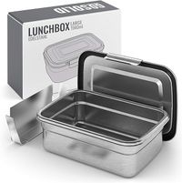 GoSolid Edelstahl Lunchbox 1560ml auslaufsicher | 1 Fach mit zusätzlichem Verschluss | Metall gebürstet | Brotdose | Vesperbox